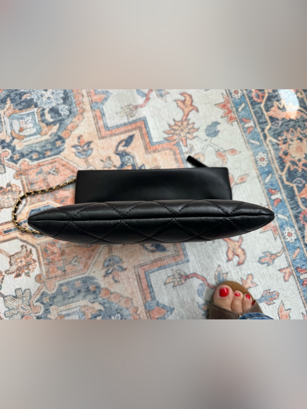 CHANEL Black Quilted Lambskin Shoulder Bag with Gold CC Hardware - Picture 6 of 15